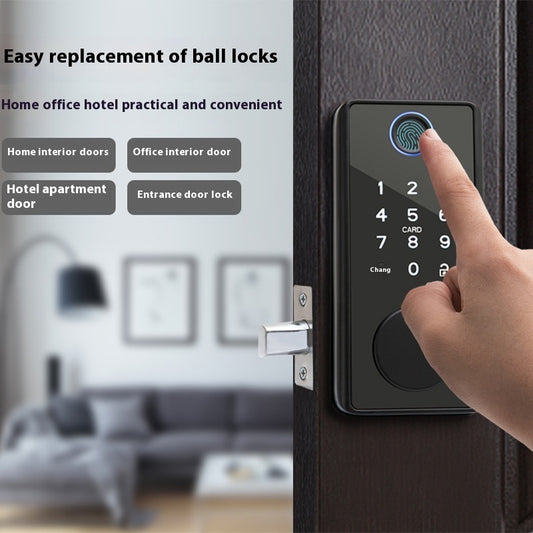 Graffiti Smart Door Lock Wooden Door Fingerprint Lock
